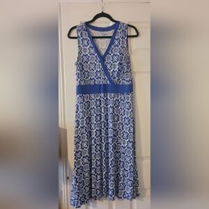 L.L. Bean Blue and White Dress